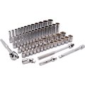 Dynamic 3/8"Dr 57Pcs 12 Pt, Std/Deep, SAE/Metric Socket Set, 1/4"-1", 6mm-19mm D010013